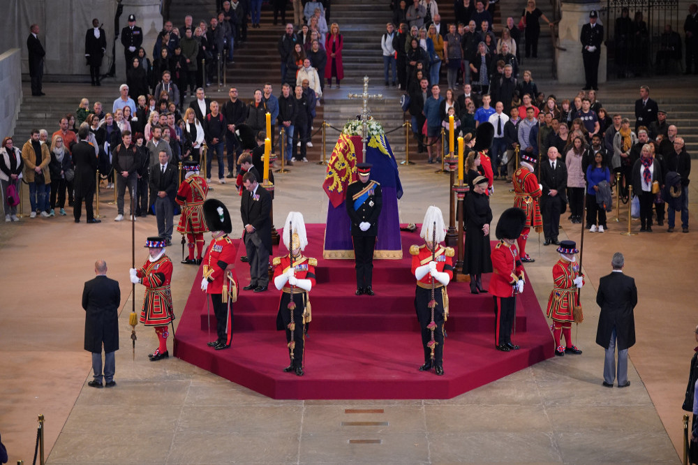 Queen Elizabeth's grandchildren stood in vigil