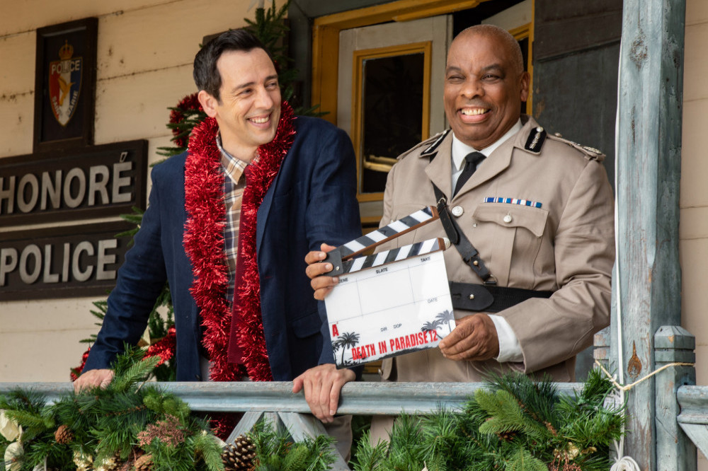 Ralf Little films Death in Paradise Christmas special 2022 (c) Denis Guyenon