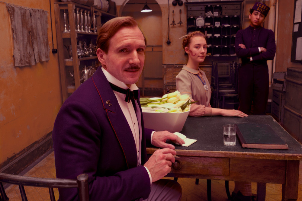 Ralph Fiennes and Saoirse Ronan in The Grand Budapest Hotel