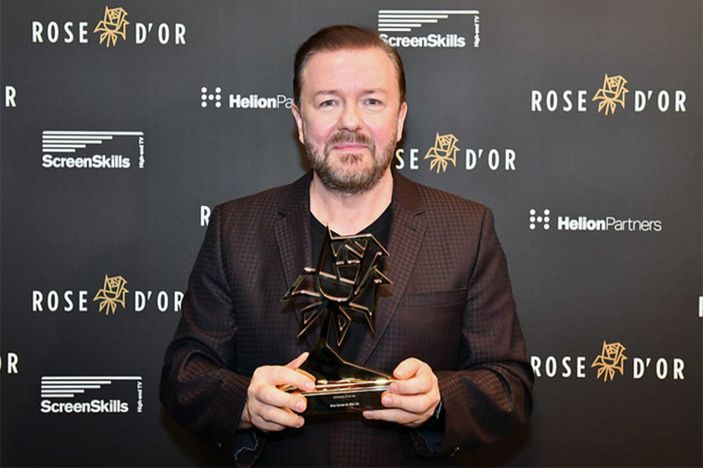 Ricky Gervais says his body is breaking down so badly he will need a stage toilet