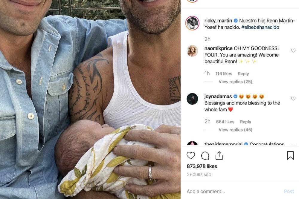 Ricky Martin's Instagram (c) post
