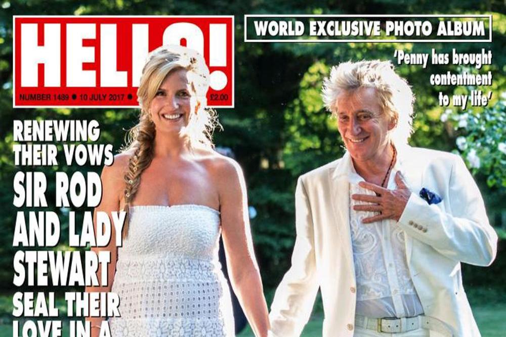 Rod Stewart and Penny Lancaster-Stewart's HELLO! cover