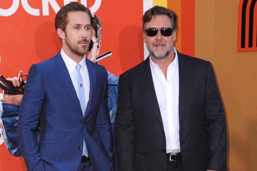 Ryan Gosling and Russell Crowe at The Nice Guys premiere