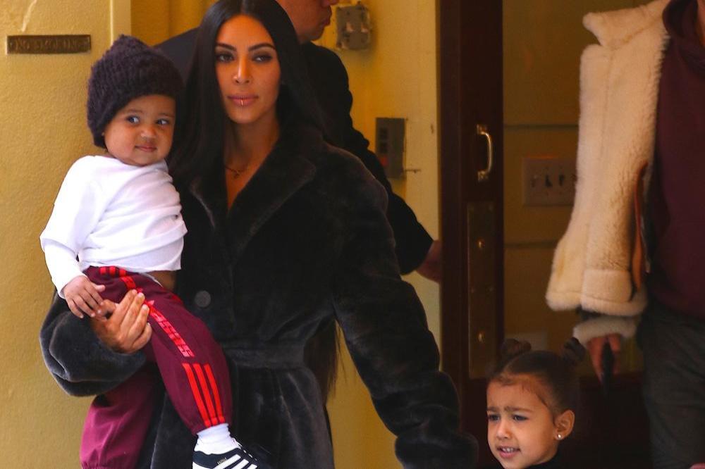 Kim Kardashian West and her children Saint and North
