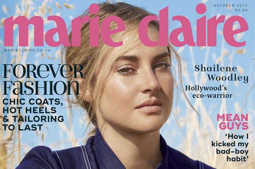 Shailene Woodley on the cover of Marie Claire magazine