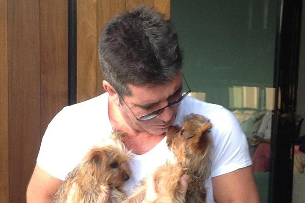 Simon Cowell with his dogs