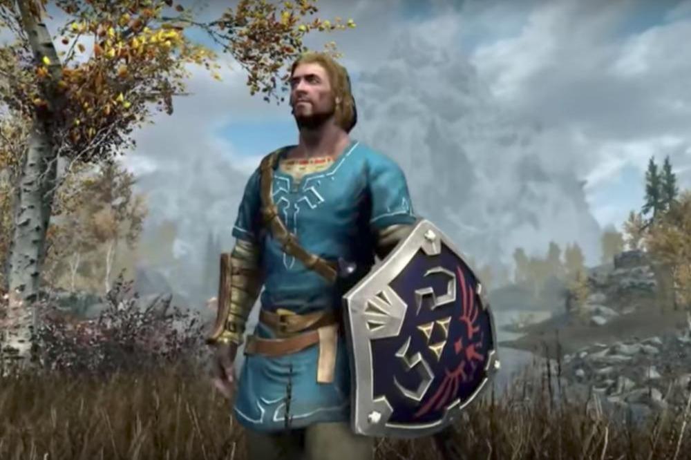Skyrim character in Legend of Zelda armour