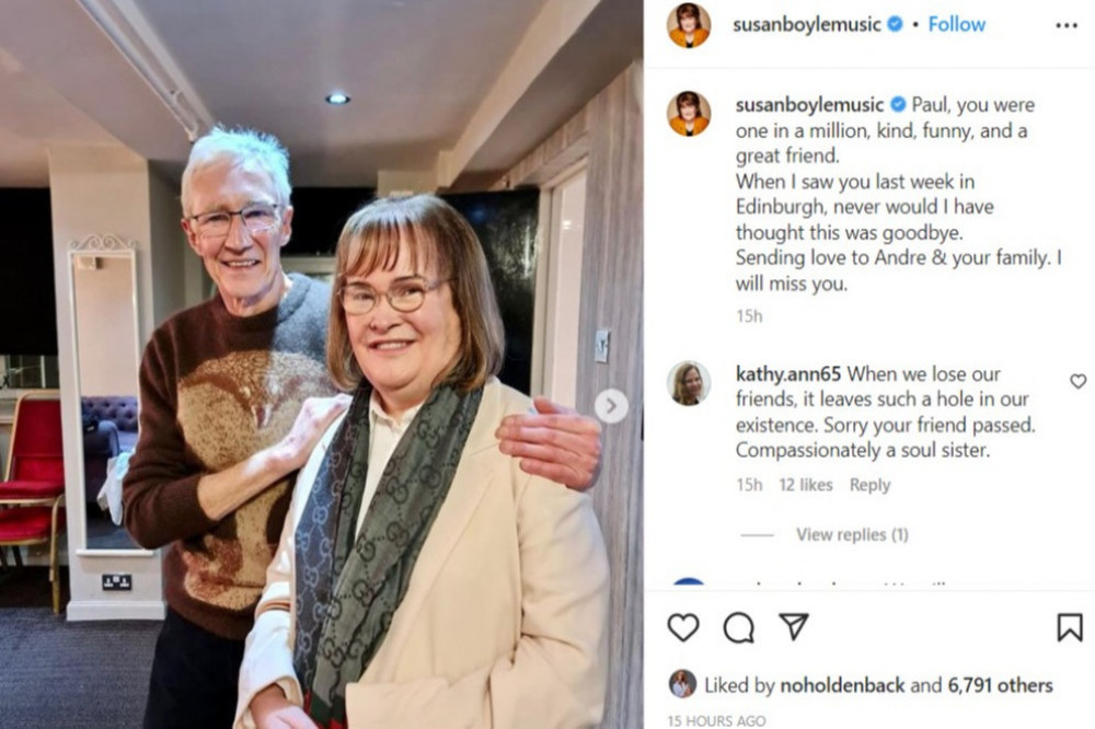 Susan Boyle saw Paul O'Grady just last week, and she 'never would have thought' it was a 'goodbye - Instagram-SusanBoyle