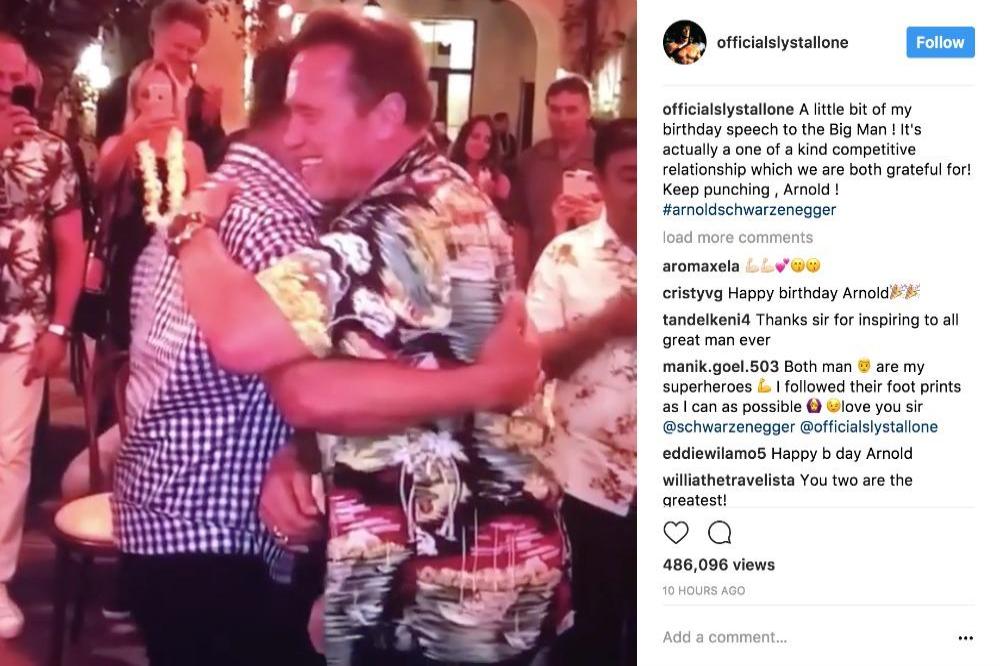 Sylvester Stallone and Arnold Schwarzenegger via Instagram (c)