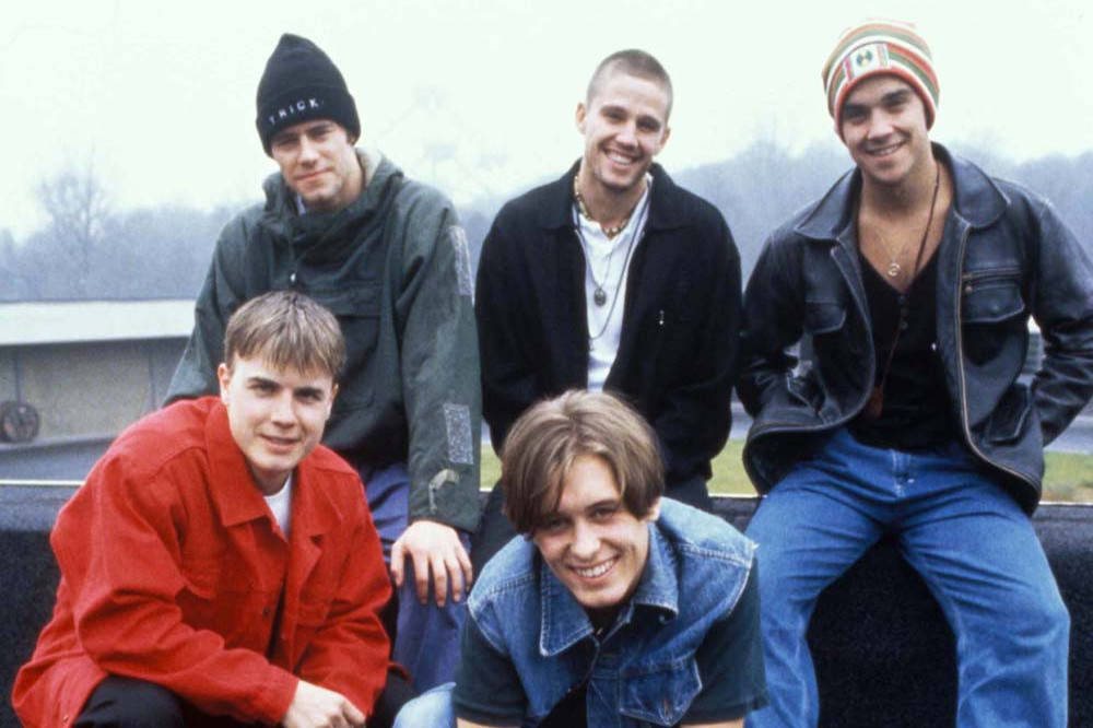 Robbie Williams with the original line-up of Take That