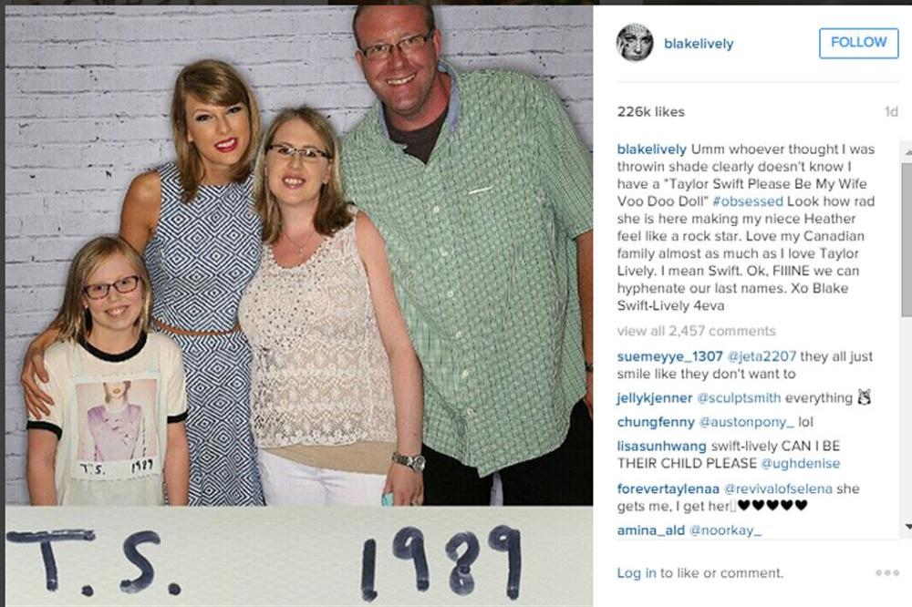 Taylor Swift with Blake Lively's family (c) Instagram