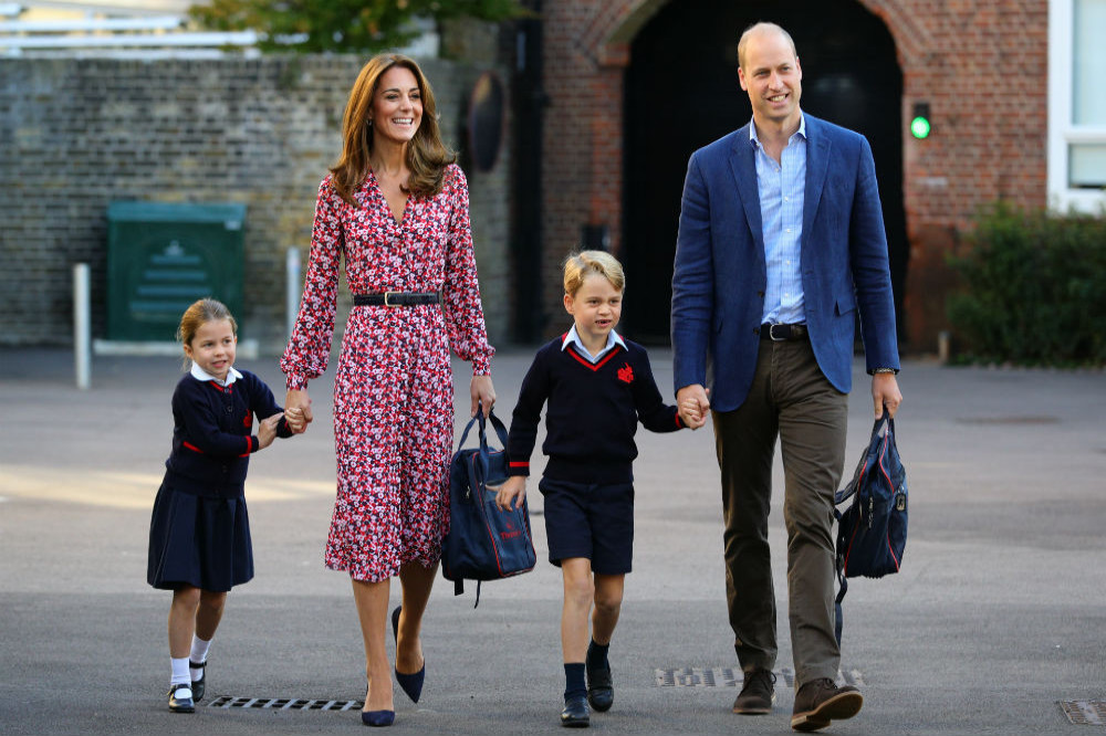 Princess Charlotte, Duchess Catherine, Prince George, and Prince William