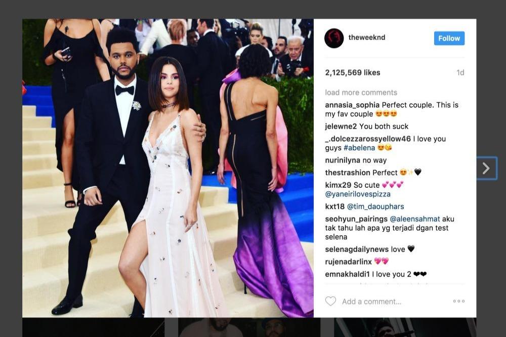 The Weeknd and Selena Gomez via Instagram