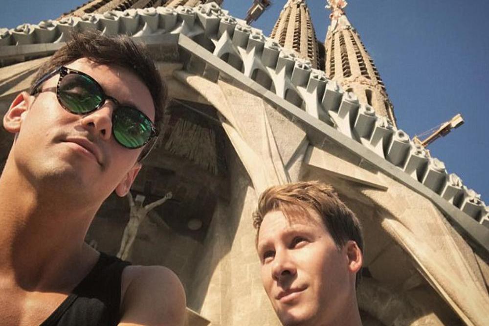 Tom Daley and Lance Dustin Black in Barcelona (c) Instagram 