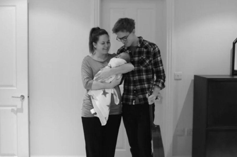 Tom Fletcher with his wife and son