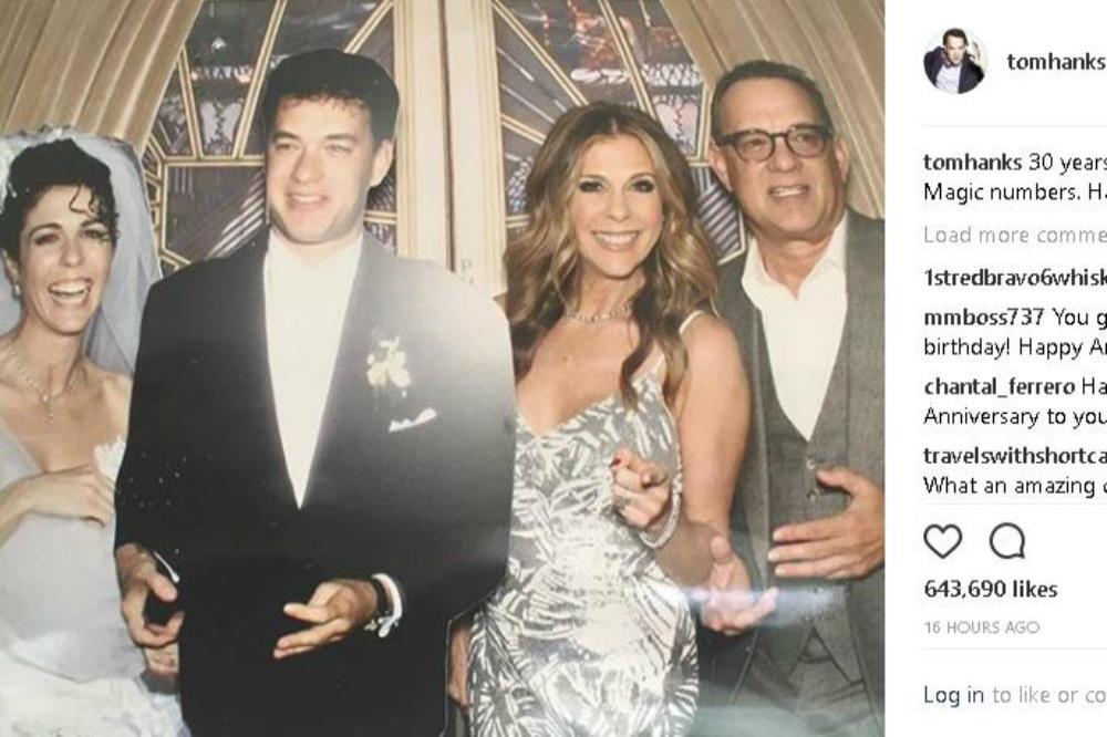 Tom Hanks and Rita Wilson in 1988 and 2018 (c) Tom Hanks/Instagram