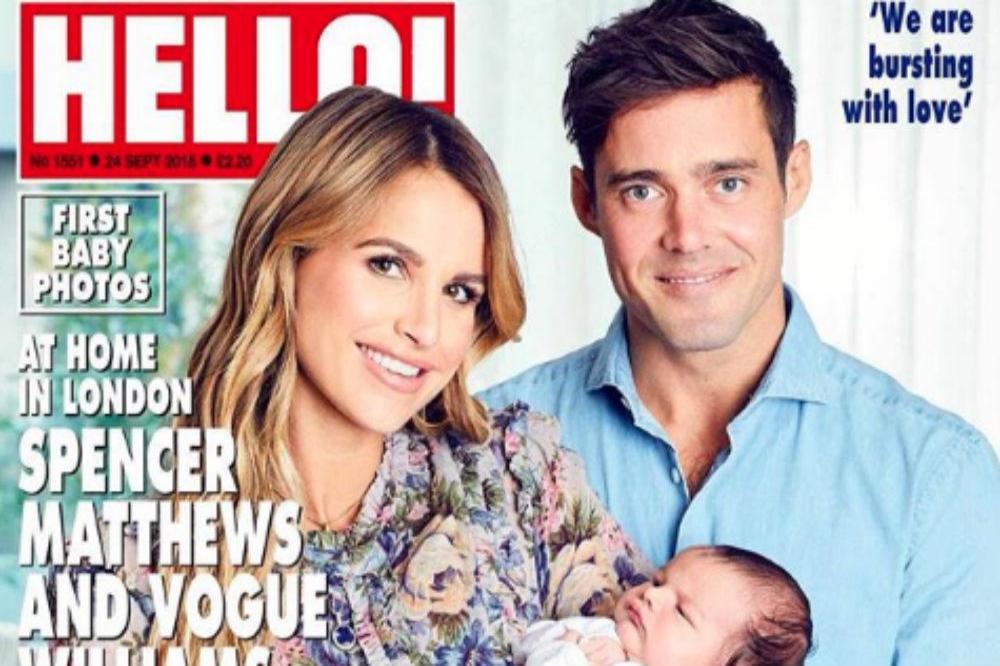 Vogue Williams and Spencer Matthews with baby Theodore