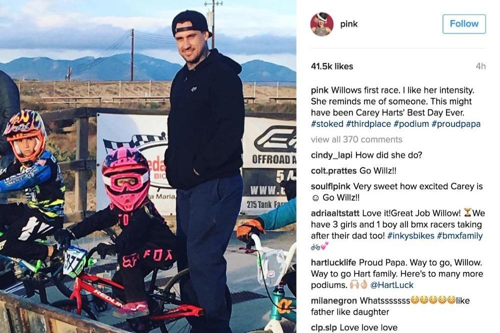 Willow Hart and Carey Hart from P!nk's Instagram