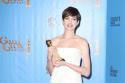 Anne Hathaways Golden Globes Chanel Couture dress had a peplum waist detail