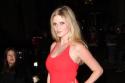 Lara Stone shows off her growing baby bump