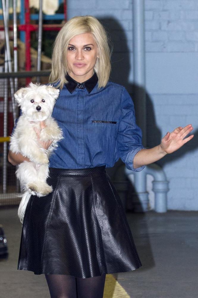 Ashley Roberts with her pet dog Cooper