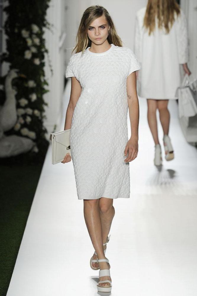 Cara Delevingne at Mulberry's last London Fashion Week show