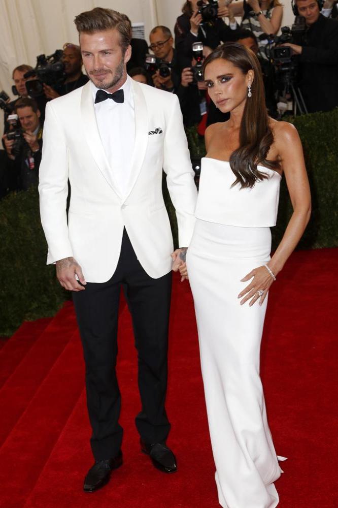 David and Victoria Beckham at the Met Gala