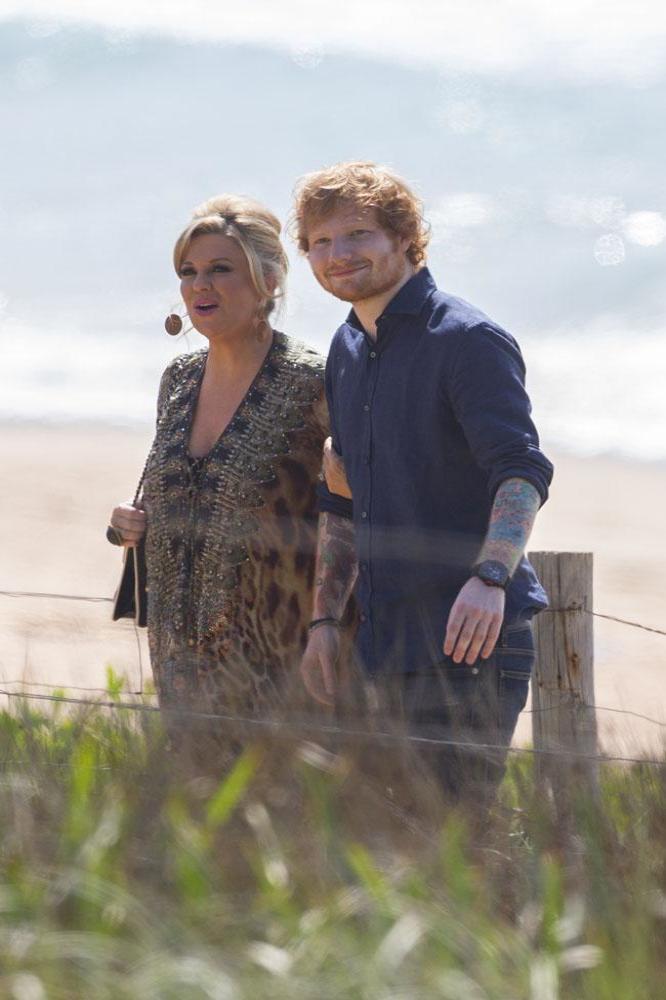 Ed Sheeran on the set of 'Home and Away'