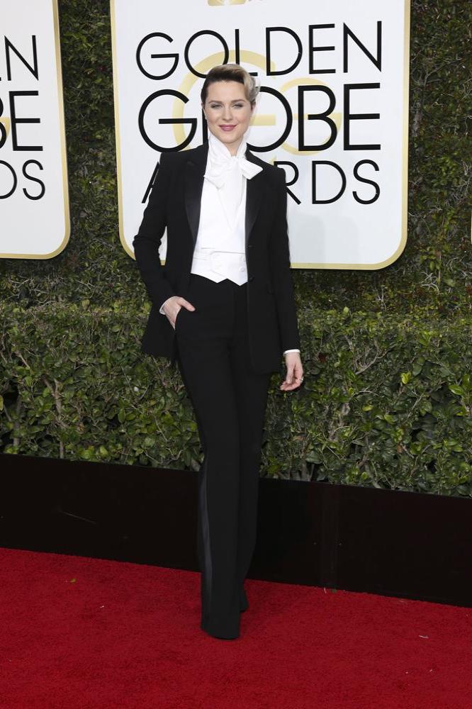 Evan Rachel wood at the 2017 Golden Globe Awards