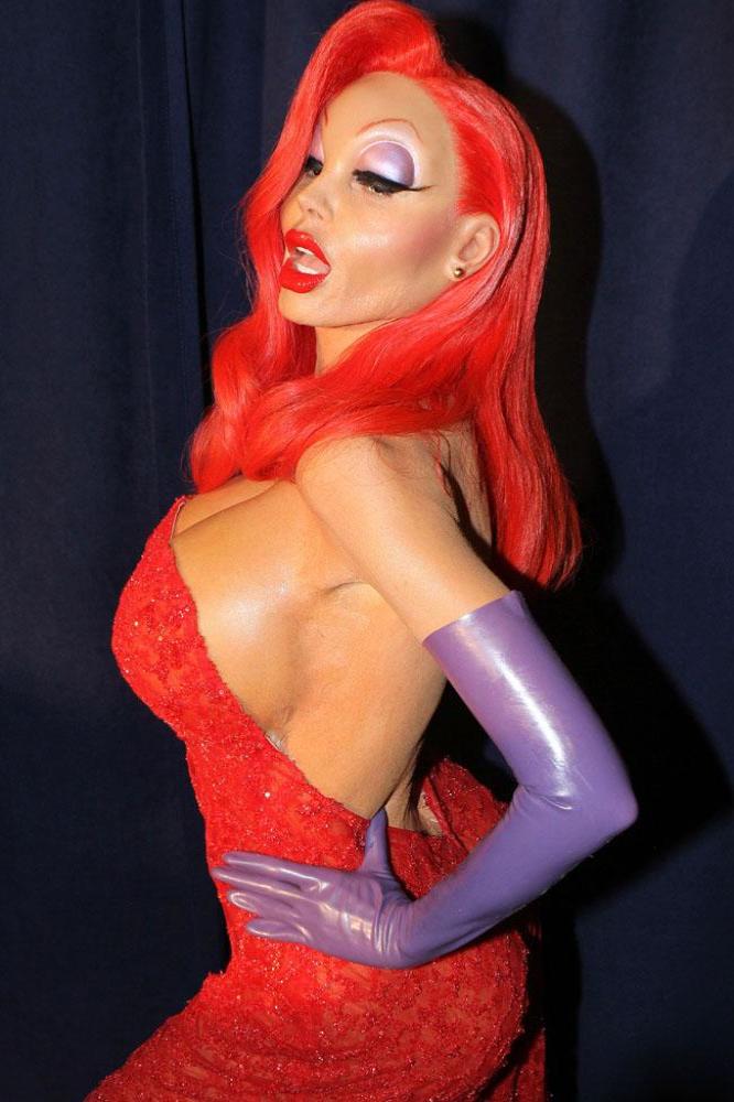 Heidi Klum as Jessica Rabbit for her annual Halloween party at Lavo in New York City