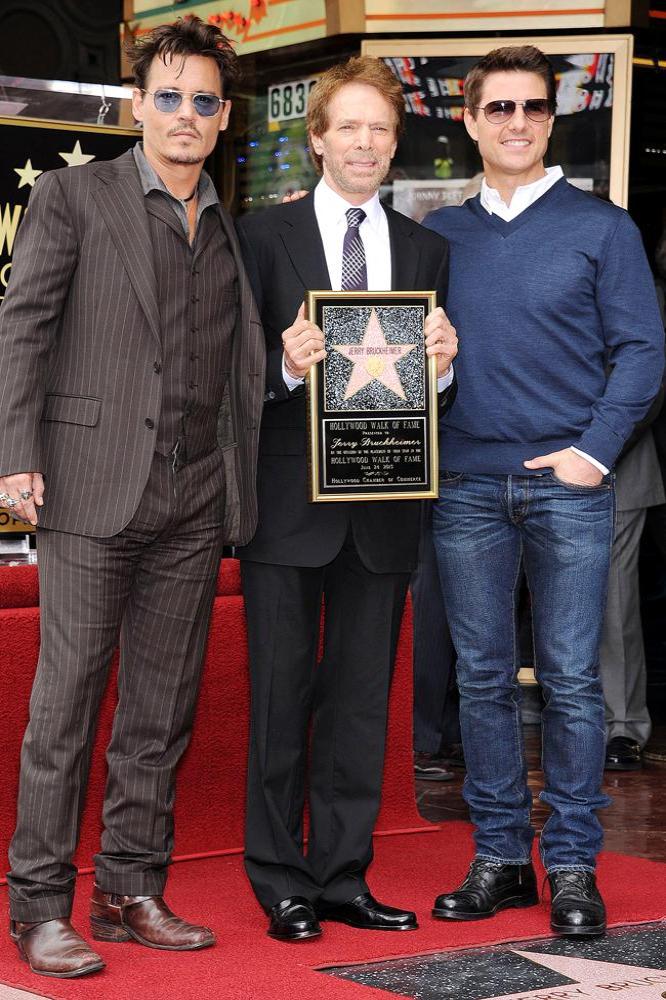 Jerry Bruckheimer with Johnny Depp and Tom Cruise
