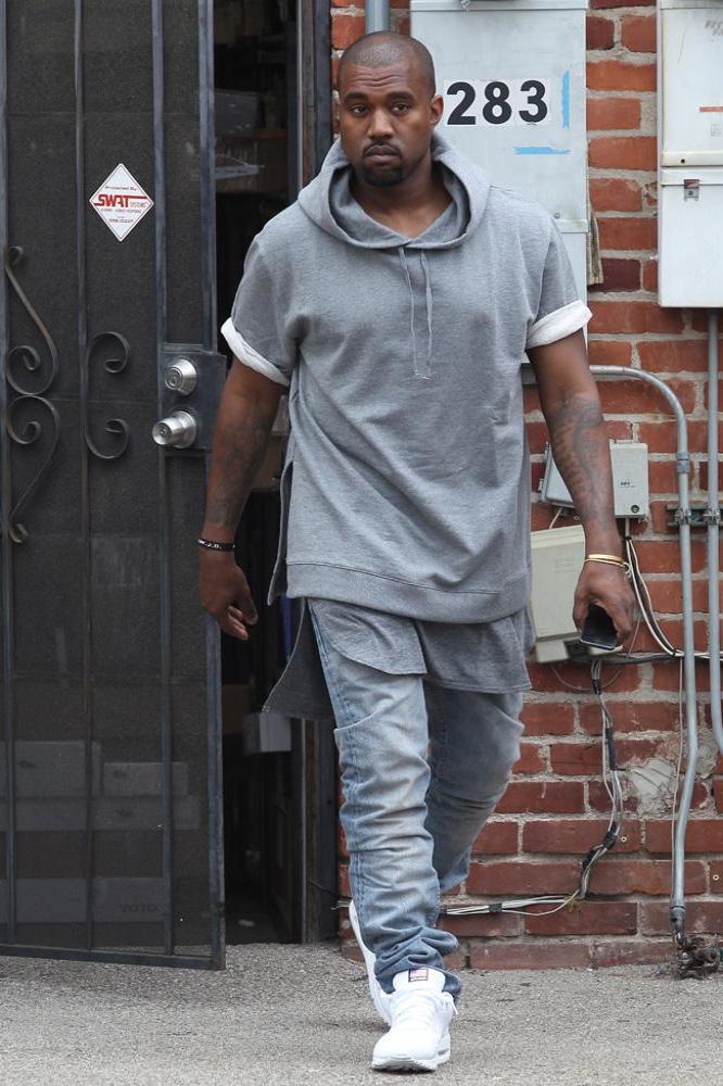 Kanye West says he invented leather jogging pants