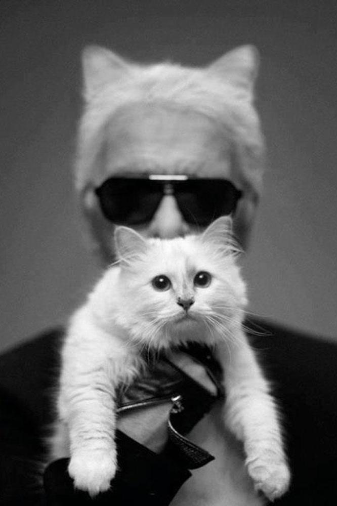 Choupette Lagerfeld and Karl Lagerfeld
