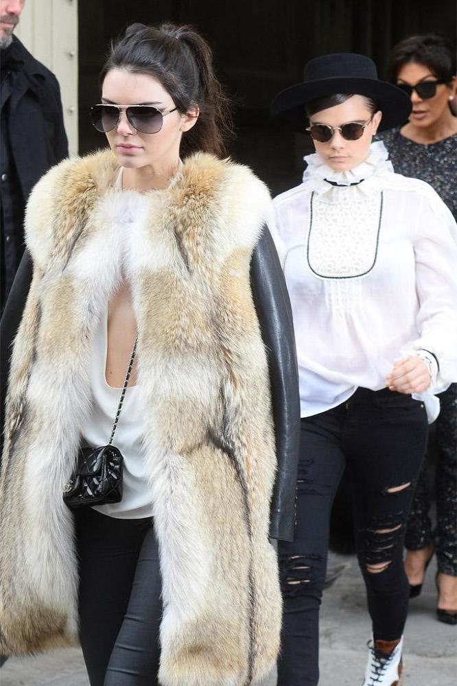 Kendall Jenner and Cara Delevingne at Paris Fashion Week