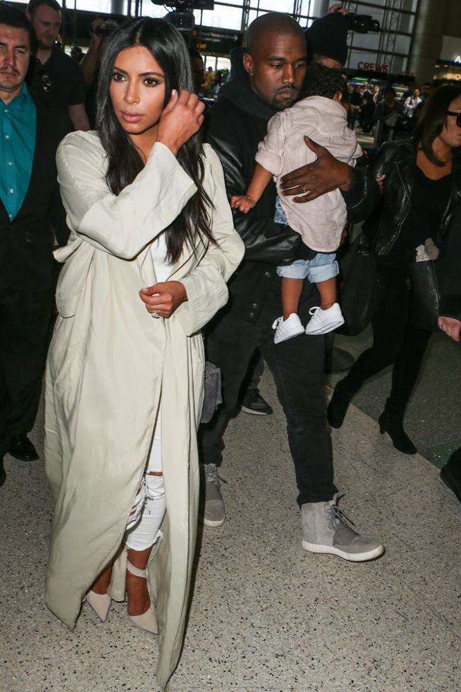 Kim Kardashian, Kanye West and daughter North