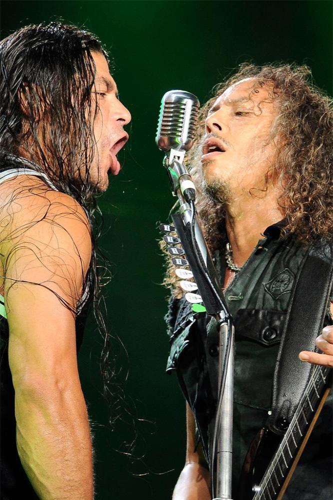 Metallica's Rob Trujillo and Kirk Hammett 