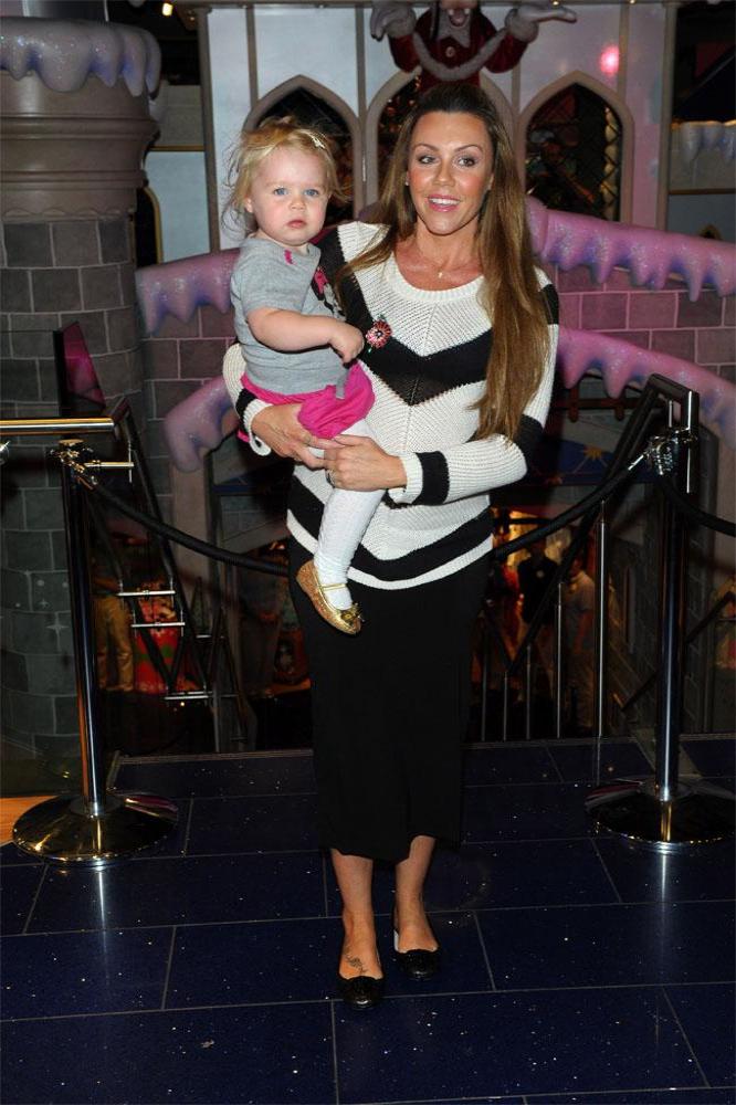 Michelle Heaton with daughter at Disney Store