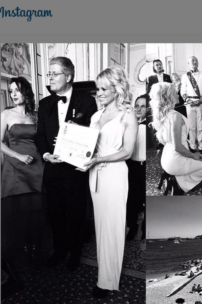 Pamela Anderson receiving honour
