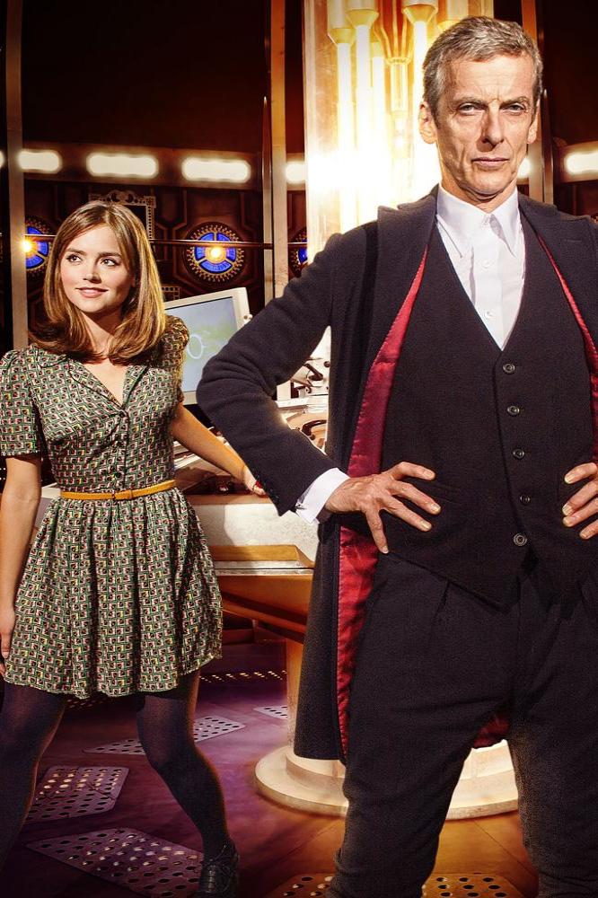 Peter Capaldi with Jenna Coleman in the TARDIS