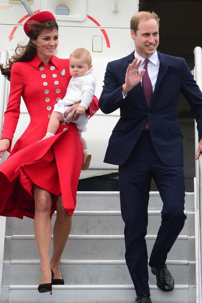 Prince George with Prince William and Duchess Catherine