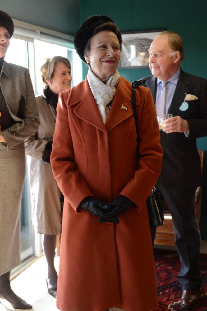 Princess Anne in the Fred Winter Suite at the Hennessy Gold Cup