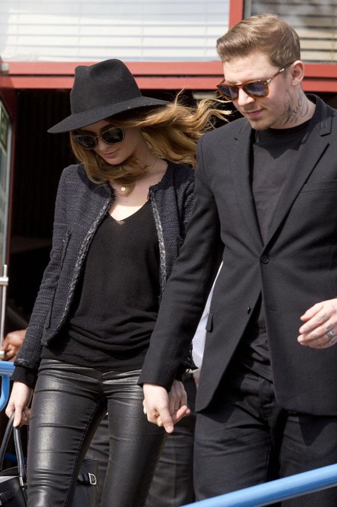 Professor Green and Millie Mackintosh leaving court