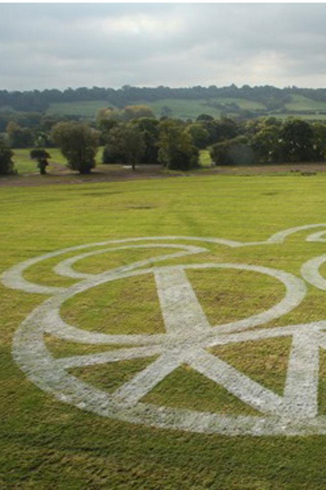 Radiohead logo on Glastonbury field 