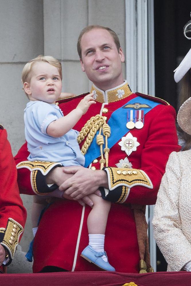 Prince William with Prince George, Queen Elizabeth II and Duchess Catherine