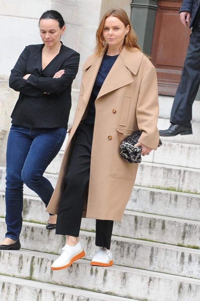 Stella McCartney leaving her Paris Fashion Week show