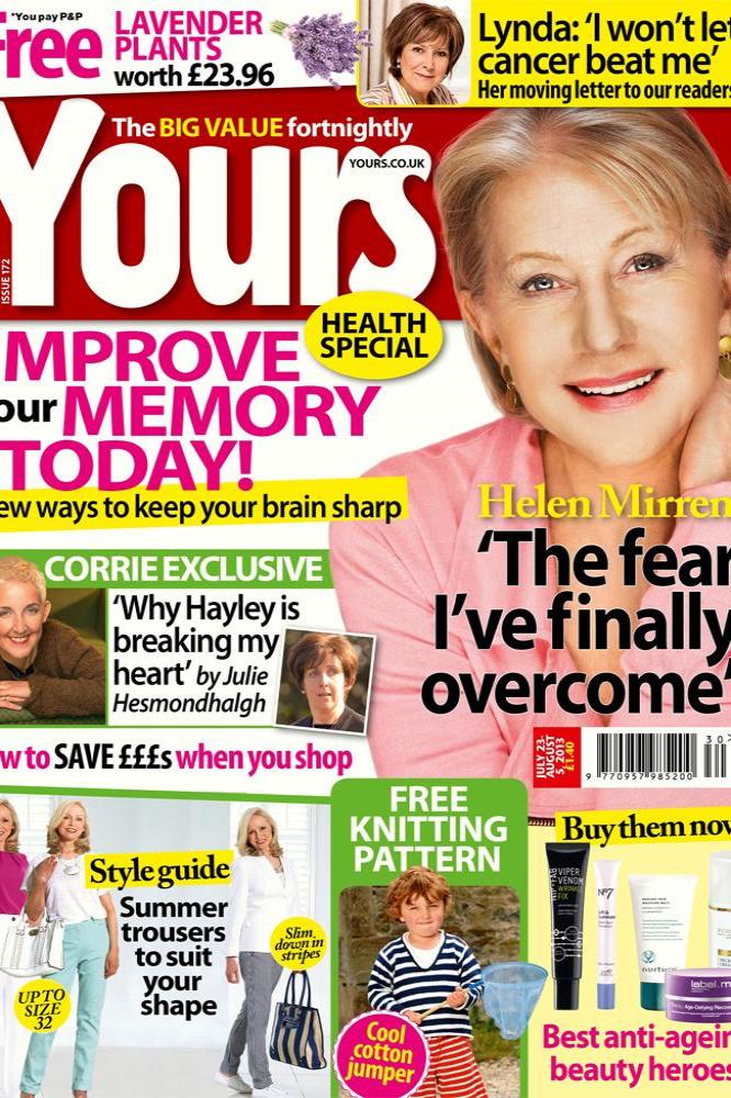 The cover of this week's Yours magazine, on sale now