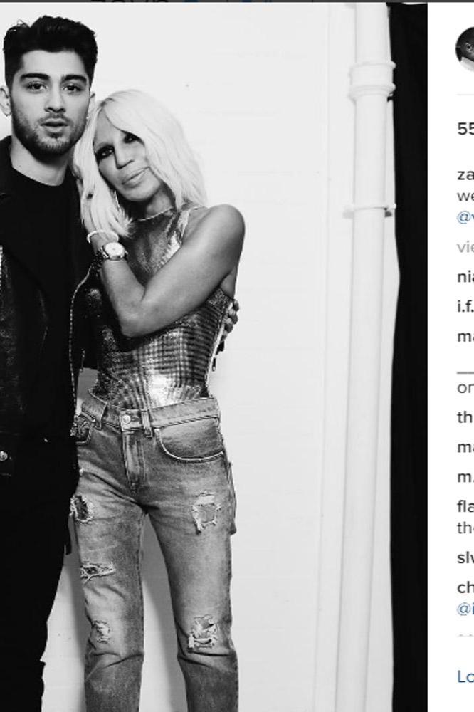 Zayn Malik and Donatella Versace (c) Instagram