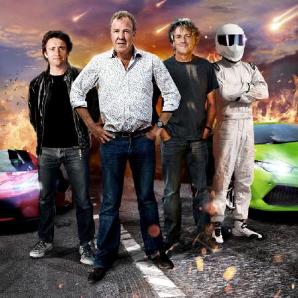 Former Top Gear presenters Clarkson, May and Hammond