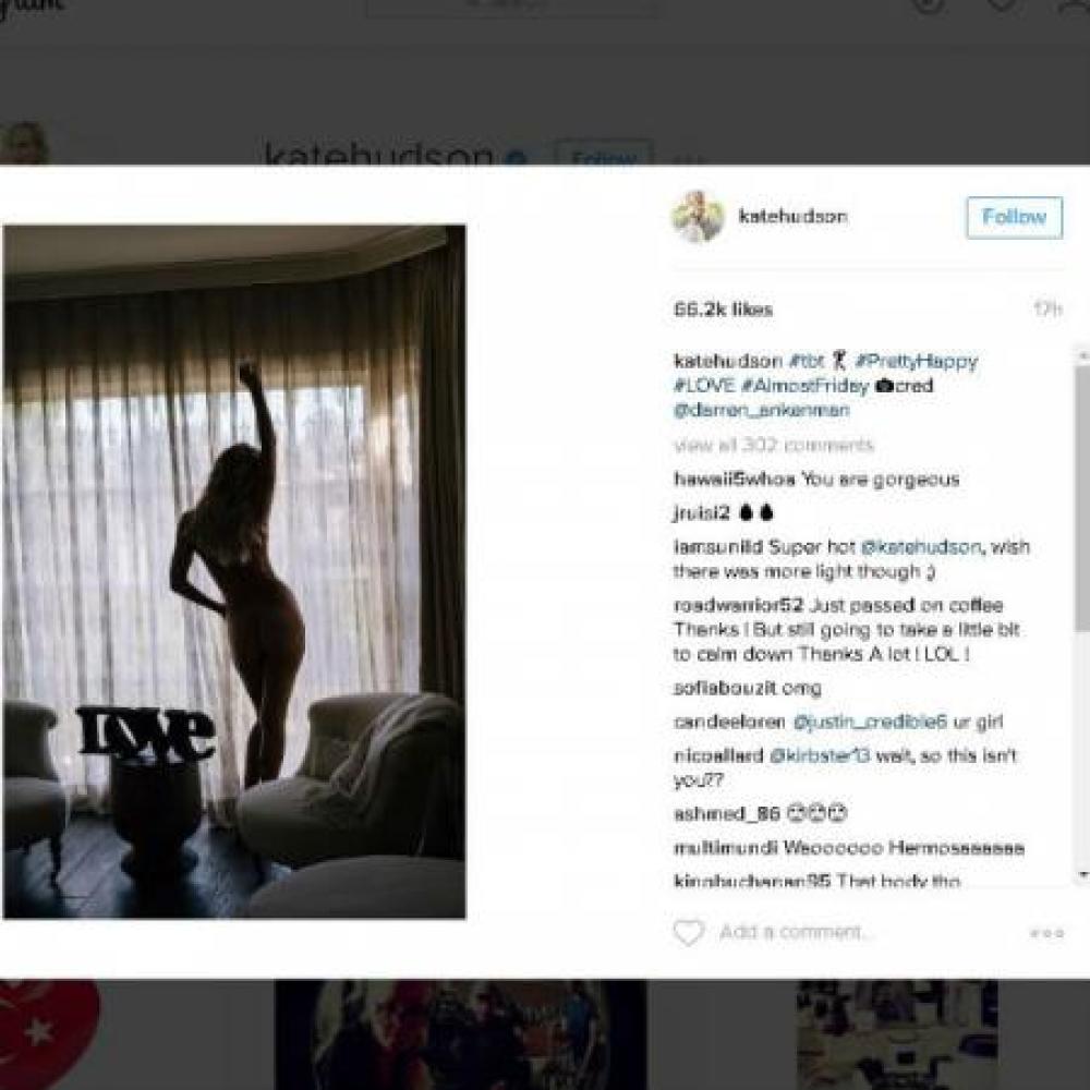 Kate Hudson's naked selfie (c) Instagram 