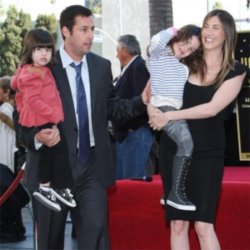 Adam Sandler with his family receiving his Walk of Fame